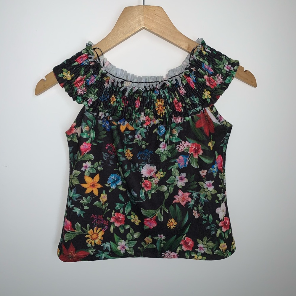 Floral Print Off The Shoulder Top